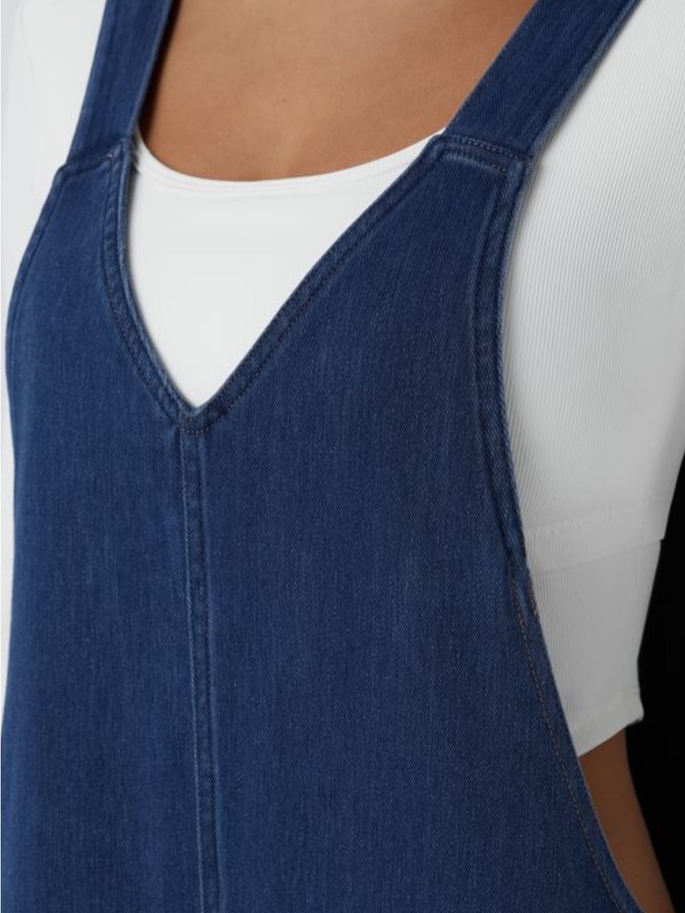 HALARA Dark Blue V-Neck Denim Overalls for Women - Picture 4 of 11